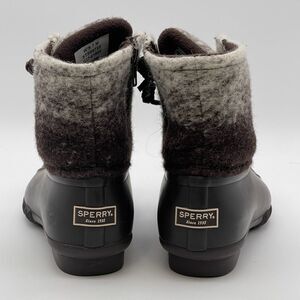 SPERRY Duck Boots Women’s Size 7 Ombre Brown Saltwater Wool Lace Up Side Zip